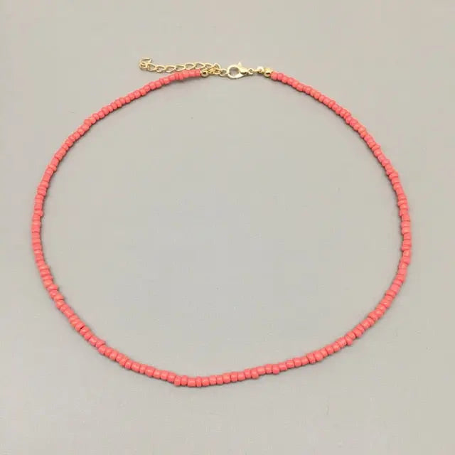 Beaded Choker Necklace in String Style for Women and Girls - Solid and Multi-Colors