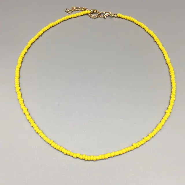 Beaded Choker Necklace in String Style for Women and Girls - Solid and Multi-Colors