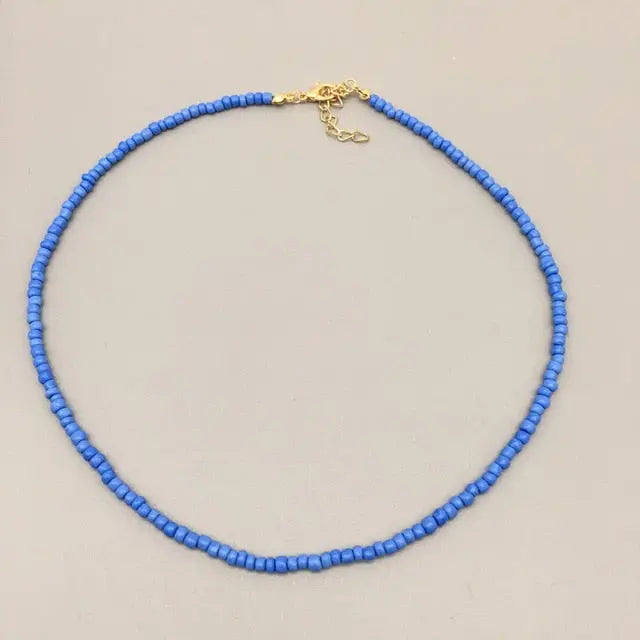 Beaded Choker Necklace in String Style for Women and Girls - Solid and Multi-Colors
