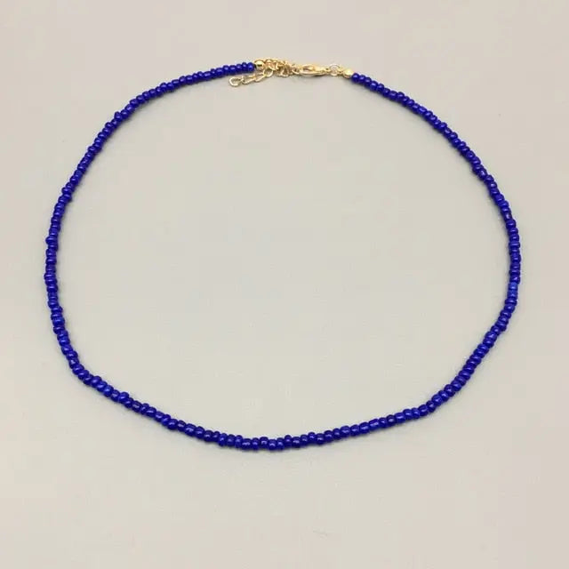 Beaded Choker Necklace in String Style for Women and Girls - Solid and Multi-Colors