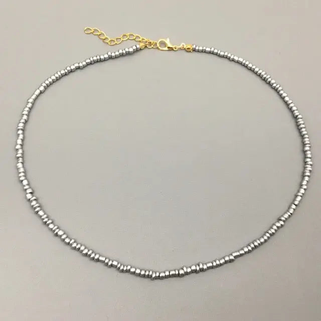 Beaded Choker Necklace in String Style for Women and Girls - Solid and Multi-Colors