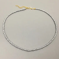 Beaded Choker Necklace in String Style for Women and Girls - Solid and Multi-Colors