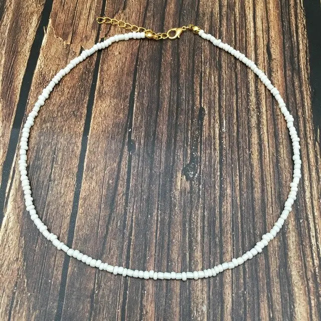 Beaded Choker Necklace in String Style for Women and Girls - Solid and Multi-Colors
