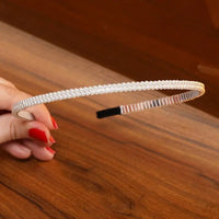 Elegant Beaded Simulated Pearl Hair Bands for Women and Girls in Black, White, Silver, Gold