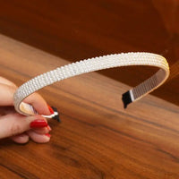 Elegant Beaded Simulated Pearl Hair Bands for Women and Girls in Black, White, Silver, Gold