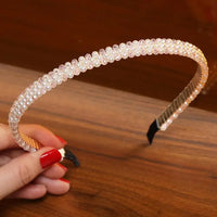 Elegant Beaded Simulated Pearl Hair Bands for Women and Girls in Black, White, Silver, Gold