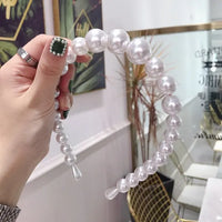 Elegant Beaded Simulated Pearl Hair Bands for Women and Girls in Black, White, Silver, Gold