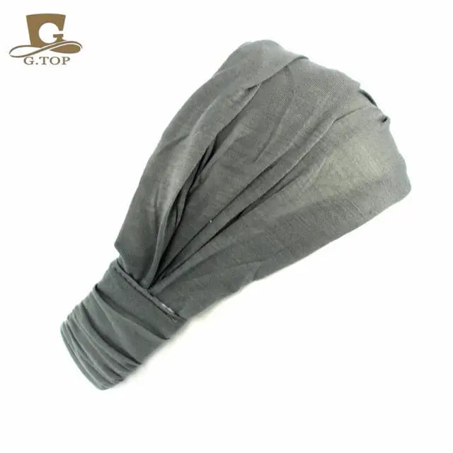 2 in 1 Cotton and Spandex Head Band/Wrap in Bold Colors for Women and Girls