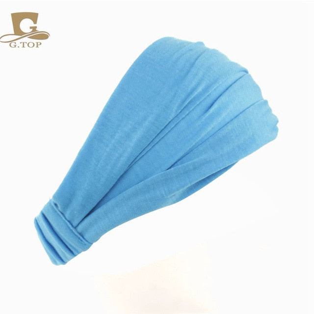 2 in 1 Cotton and Spandex Head Band/Wrap in Bold Colors for Women and Girls