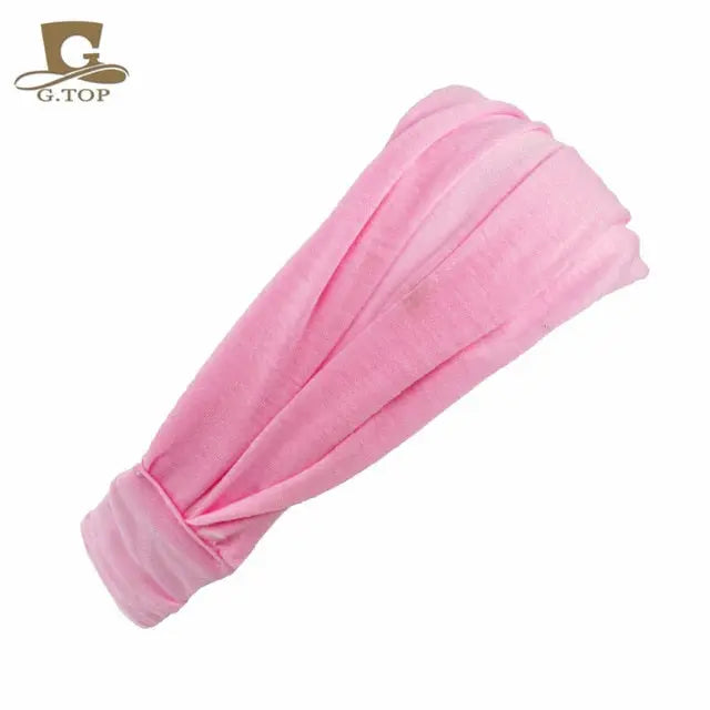 2 in 1 Cotton and Spandex Head Band/Wrap in Bold Colors for Women and Girls