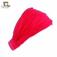 2 in 1 Cotton and Spandex Head Band/Wrap in Bold Colors for Women and Girls