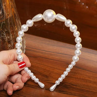 Elegant Beaded Simulated Pearl Hair Bands for Women and Girls in Black, White, Silver, Gold