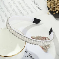 Elegant Beaded Simulated Pearl Hair Bands for Women and Girls in Black, White, Silver, Gold