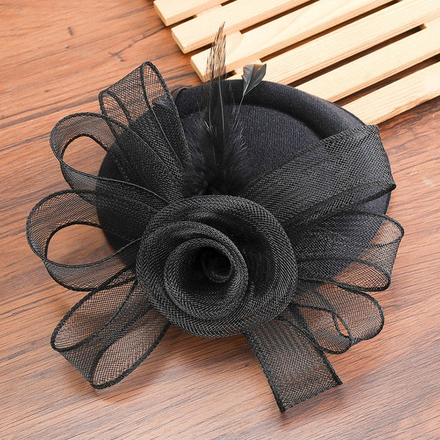 Chic Fascinator Hat for Women and Girls - Black, White and Red