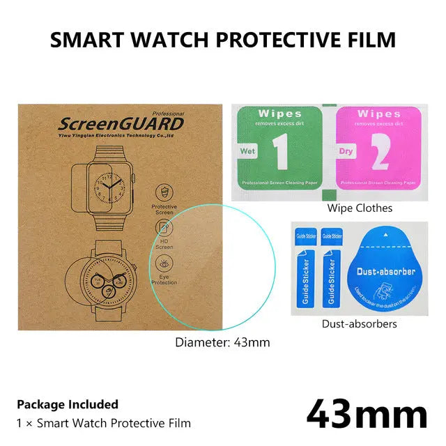 Tempered Glass Protective Watch/Smart Screens - All Sizes