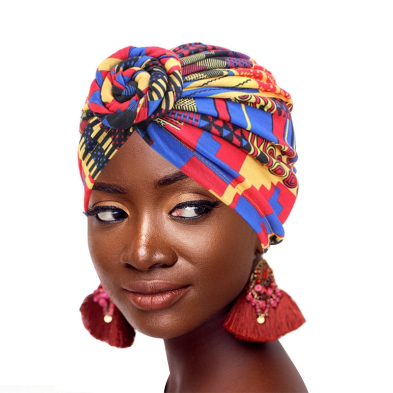 Women's African Pattern Head Wrap, Chemo Cap, Hair Loss Bandana