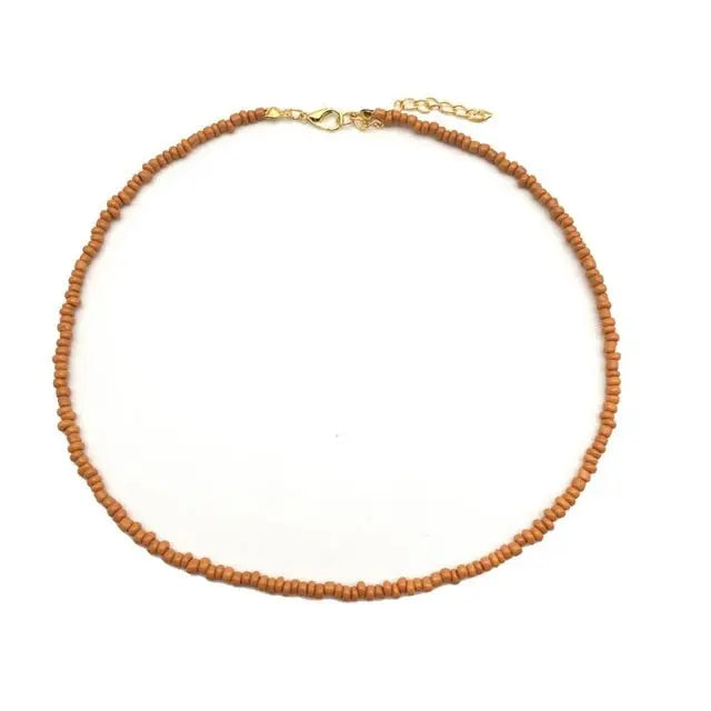 Beaded Choker Necklace in String Style for Women and Girls - Solid and Multi-Colors