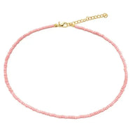 Beaded Choker Necklace in String Style for Women and Girls - Solid and Multi-Colors