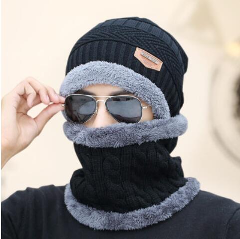 Wool Winter Beanies With Mask/Scarf for Men and Women in 6 Colors