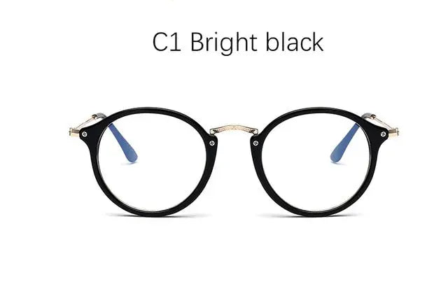 Computer glasses for Women, Blue Light, Round Frames and Transparent for Tired Eyes