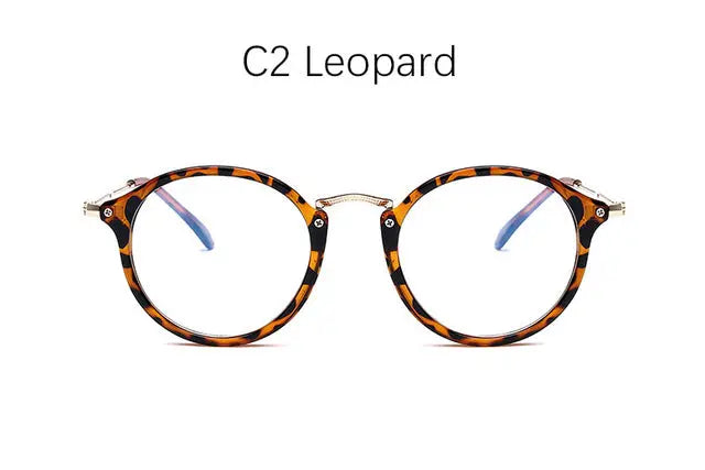Computer glasses for Women, Blue Light, Round Frames and Transparent for Tired Eyes