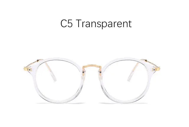Computer glasses for Women, Blue Light, Round Frames and Transparent for Tired Eyes