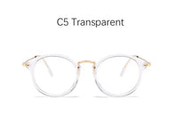 Computer glasses for Women, Blue Light, Round Frames and Transparent for Tired Eyes