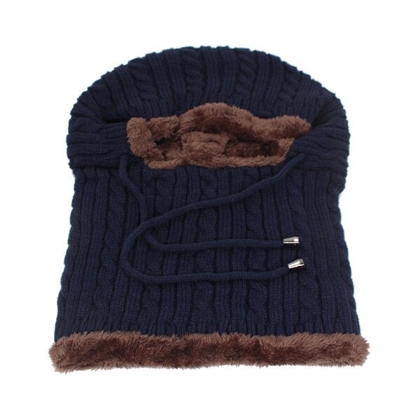 Knitted Winter Beanies for Women and Girls with Warm Nose Mask in Solid Colors