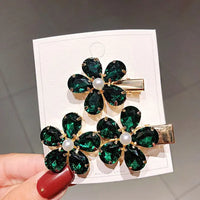 2 Piece/Set Luxury Crystal Flower Hairpins for Natural or Straight Hair for Women and Girls