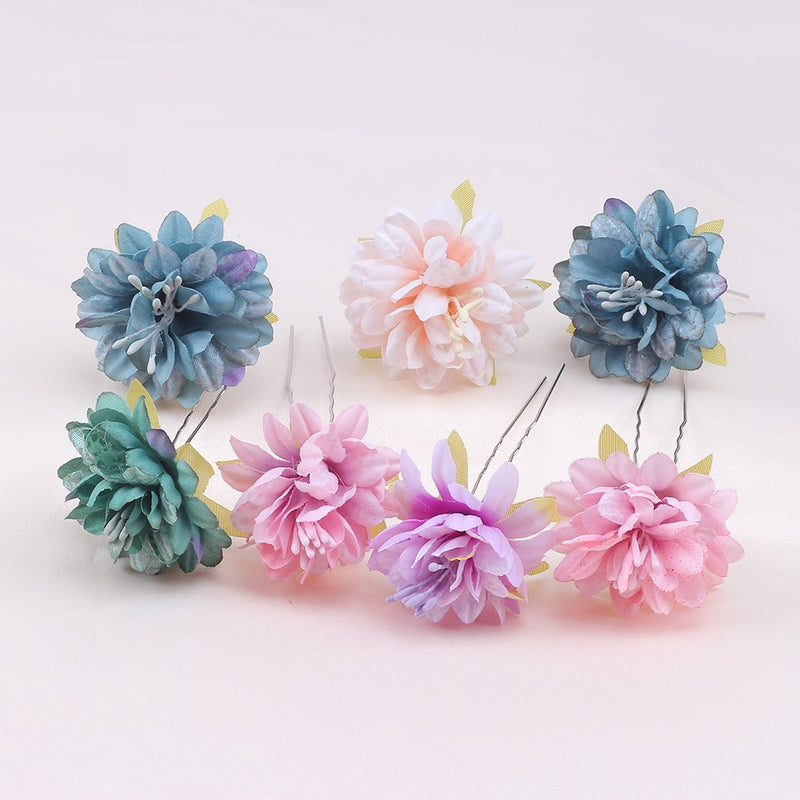 Flower Hair Pins for Women and Girls in Gorgeous Colors - 3 Piece Set