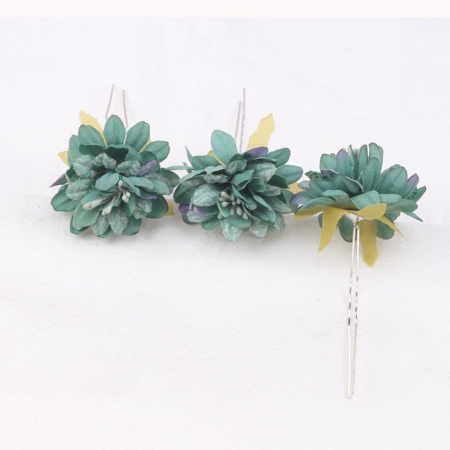 Flower Hair Pins for Women and Girls in Gorgeous Colors - 3 Piece Set