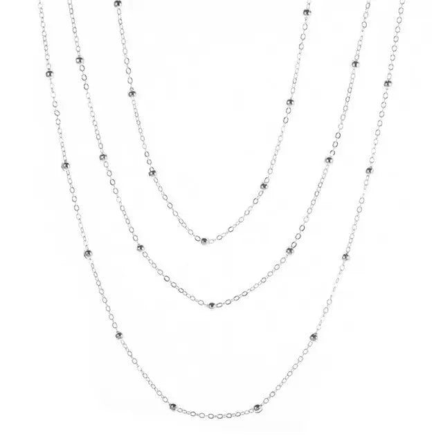 Elegant and Simple Multi-Layer Necklaces in Silver and Gold for Women and Girls