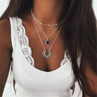 Elegant and Simple Multi-Layer Necklaces in Silver and Gold for Women and Girls
