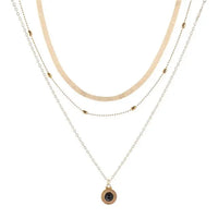 Elegant and Simple Multi-Layer Necklaces in Silver and Gold for Women and Girls