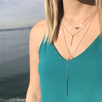 Elegant and Simple Multi-Layer Necklaces in Silver and Gold for Women and Girls