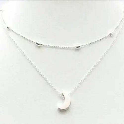 Elegant and Simple Multi-Layer Necklaces in Silver and Gold for Women and Girls
