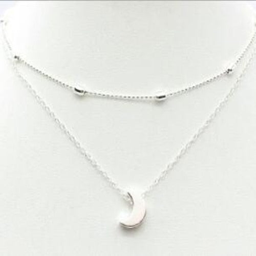 Elegant and Simple Multi-Layer Necklaces in Silver and Gold for Women and Girls