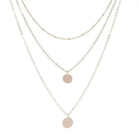 Elegant and Simple Multi-Layer Necklaces in Silver and Gold for Women and Girls