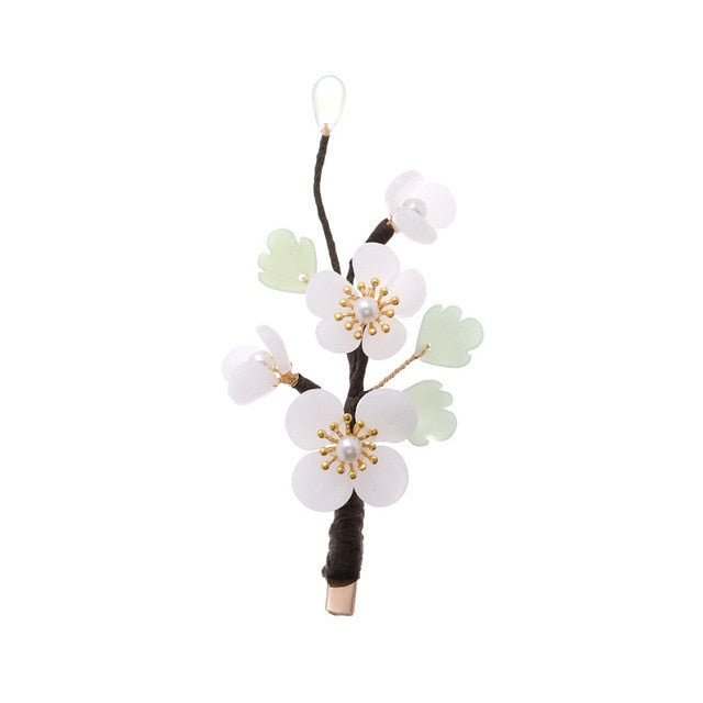 White Flower Hair Clip - Stay-Put Hair Clip for Women and Girls