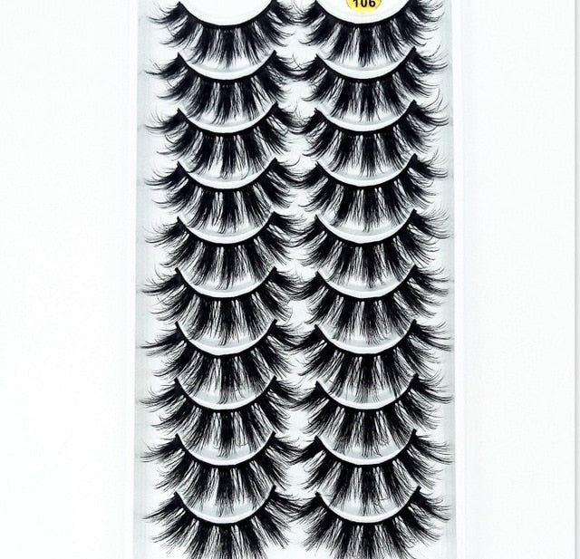 3/5/10 Pairs 3-D Handmade False Eyelashes, Strip Lashes 1 to 1.5 cm for Women and Girls