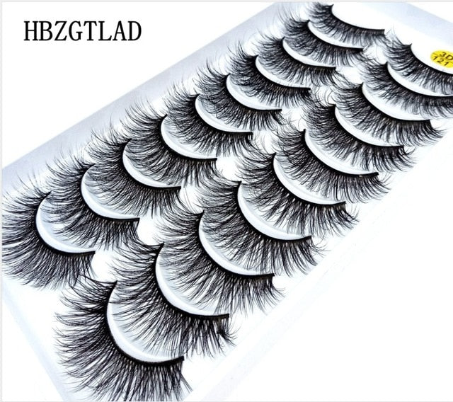 3/5/10 Pairs 3-D Handmade False Eyelashes, Strip Lashes 1 to 1.5 cm for Women and Girls
