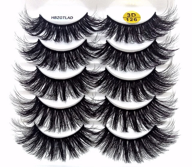 3/5/10 Pairs 3-D Handmade False Eyelashes, Strip Lashes 1 to 1.5 cm for Women and Girls