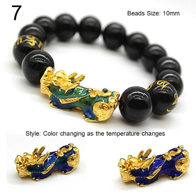 Feng Shui Bracelet for Women and Men for Harmony in Your Life - Obsidian Stone