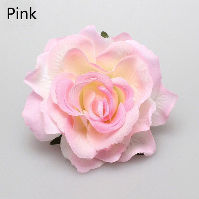 Charming Multicolor Rose Hair Clip - 7 to10 cm in Size for Women and Girls