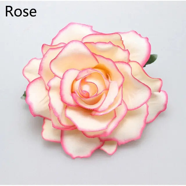 Charming Multicolor Rose Hair Clip - 7 to10 cm in Size for Women and Girls