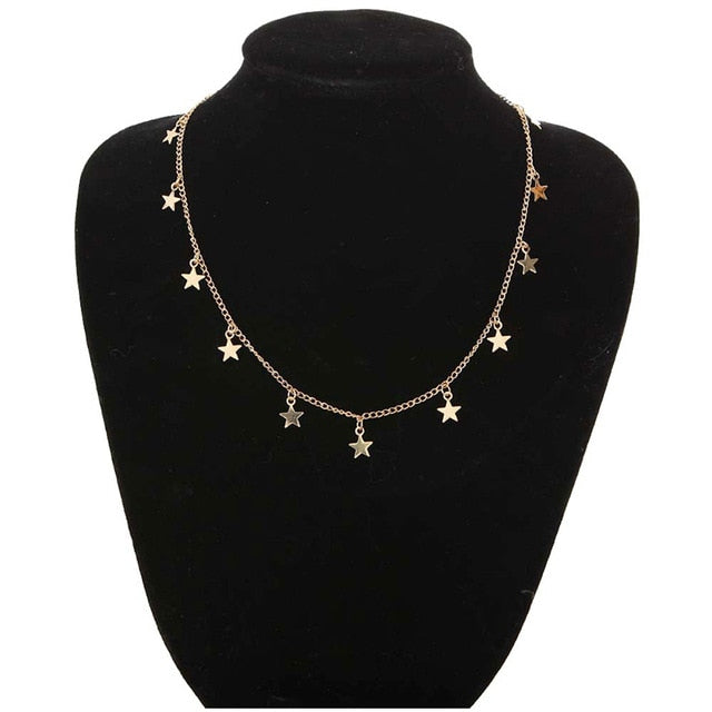 Star/Heart Pendant Necklace for Women and Girls - Chain Link in Gold