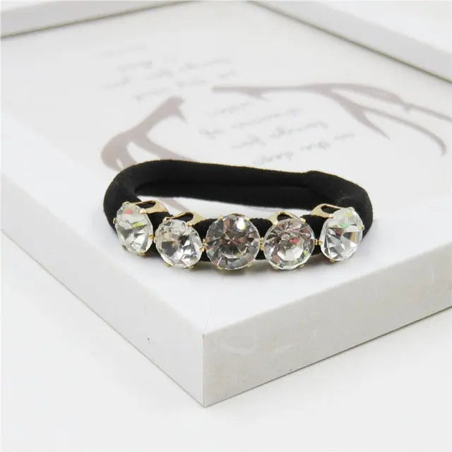 Diamond/Pearl Elastic Hair Accessory for Special Occasions for Women or Girls
