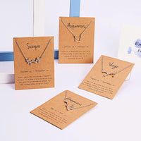 Zodiac Sign Necklace in Gold and Silver for Women and Men - 12 Constellation Signs